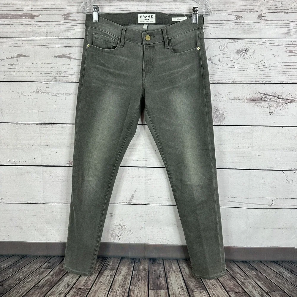 Frame Jeans Womens 25 Gray Skinny Midrise Stretch Le‎ Garcon Preppy Casual